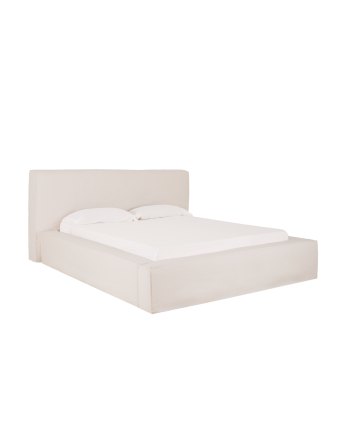 Valeria - Cama desenfundable de lino blanco para colchón de varias medidas
