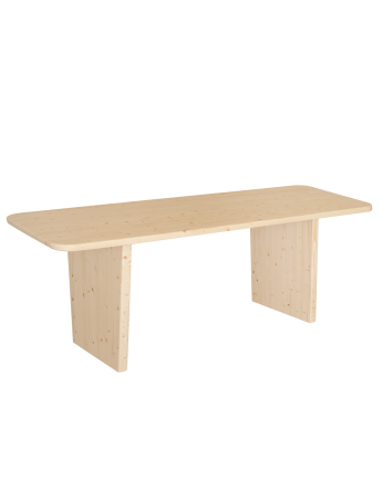 Haruto - Mesa de comedor de madera maciza tono natural de varias medidas