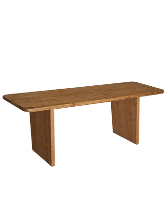 Haruto - Mesa de comedor de madera maciza tono roble oscuro de varias medidas