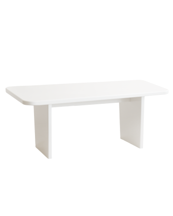 Haruto - Mesa de comedor de laca brillo en tono blanco roto de varias medidas