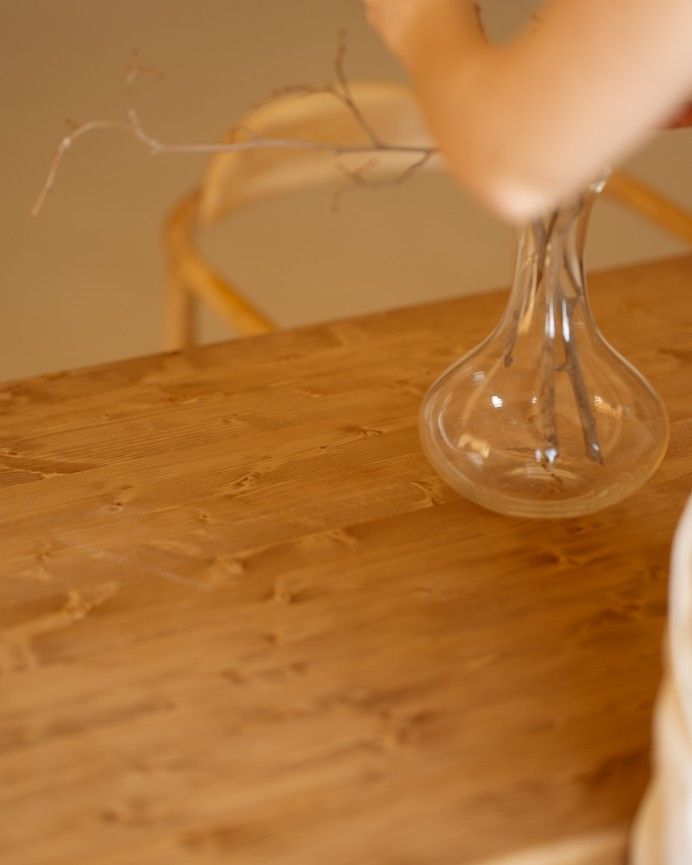 Haruto - Mesa de comedor de madera maciza tono roble oscuro de varias medidas