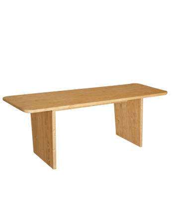 Haruto - Mesa de comedor de madera maciza tono roble medio de varias medidas