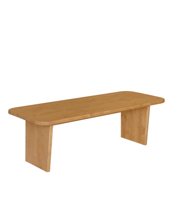 Haruto - Mesa de centro de madera maciza tono roble medio de varias medidas
