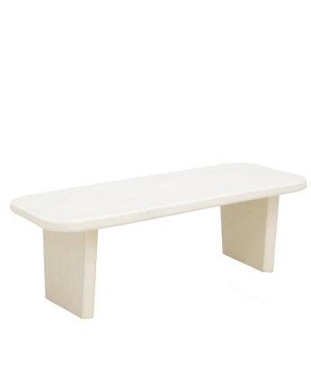 Haruto - Mesa de centro de microcemento tono blanco roto de varias medidas