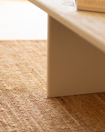Haruto - Mesa de centro de microcemento tono blanco roto de varias medidas