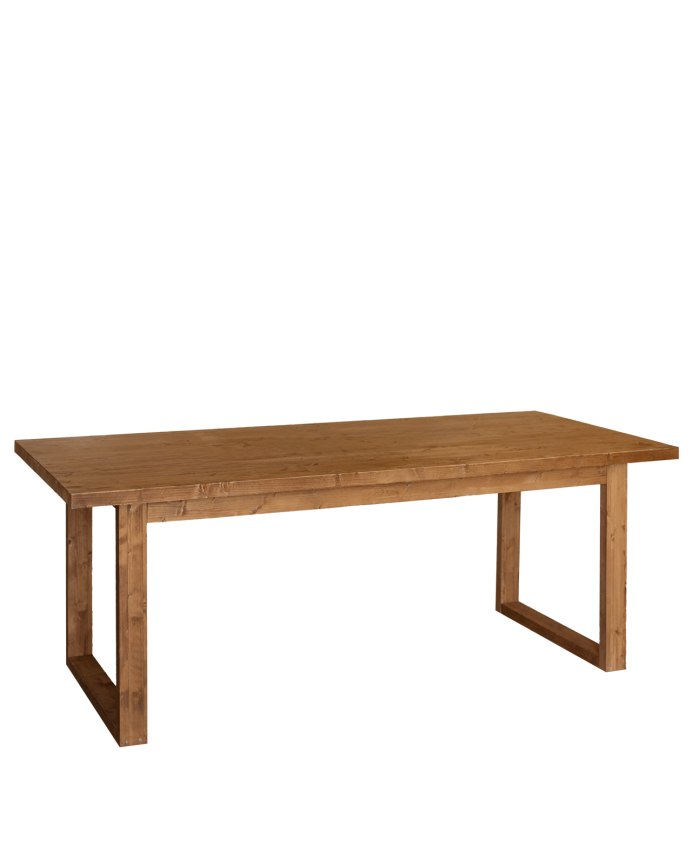 Luxor - Mesa de comedor de madera maciza tono roble oscuro de varias medidas