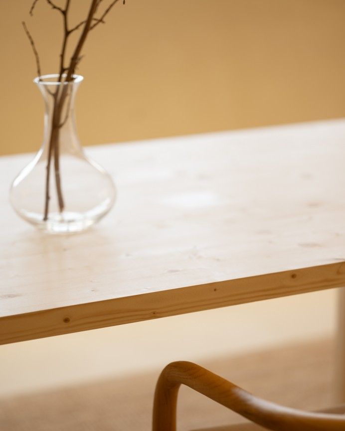 Luxor - Mesa de comedor de madera maciza tono natural de varias medidas