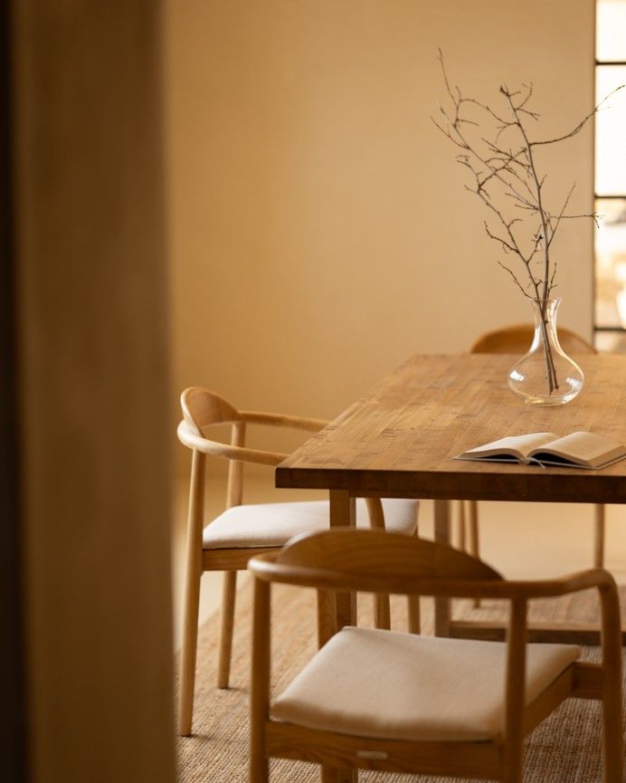 Luxor - Mesa de comedor de madera maciza tono roble oscuro de varias medidas