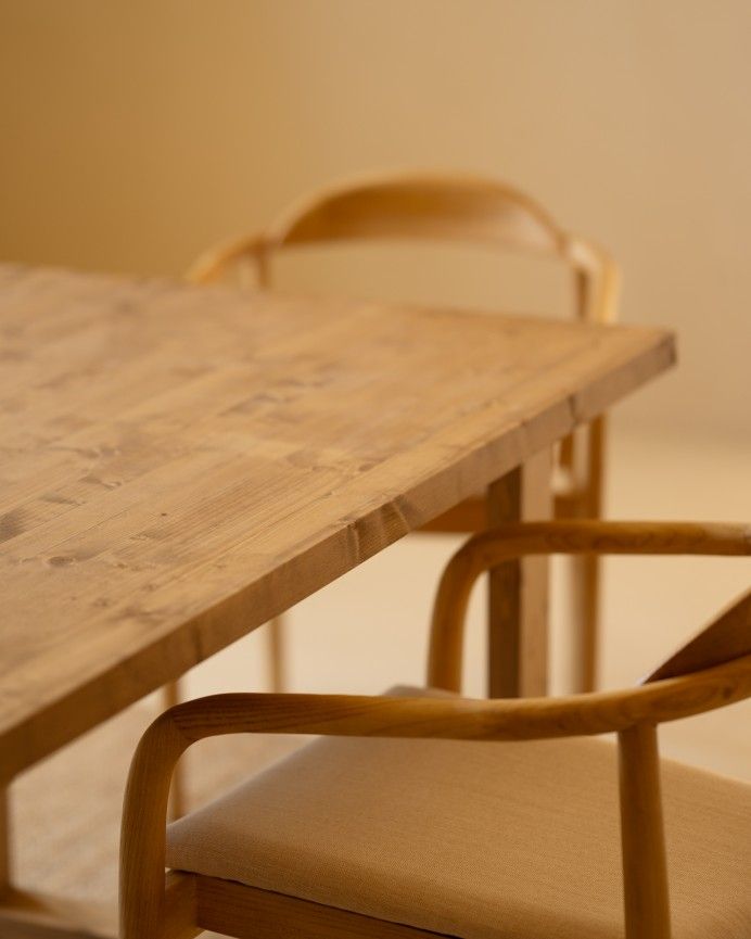 Luxor - Mesa de comedor de madera maciza tono roble oscuro de varias medidas