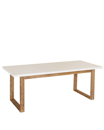 Luxor - Mesa de comedor de madera lacada tono blanco roto de varias medidas