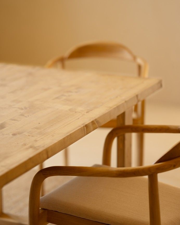 Luxor - Mesa de comedor de madera maciza tono roble medio de varias medidas