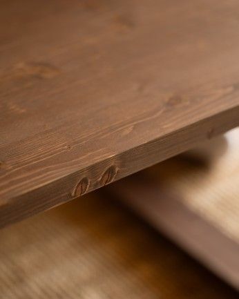 Luxor - Mesa de centro de madera maciza tono nogal de varias medidas