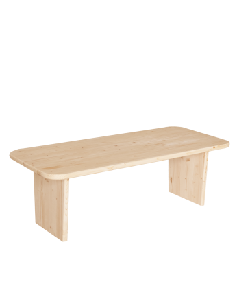 Haruto - Mesa de centro de madera maciza tono natural de varias medidas
