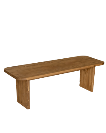 Haruto - Mesa de centro de madera maciza tono roble oscuro de varias medidas