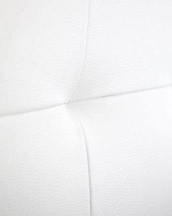 Nahúm - Cabecero tapizado de polipiel con pliegues en color blanco de varias medidas