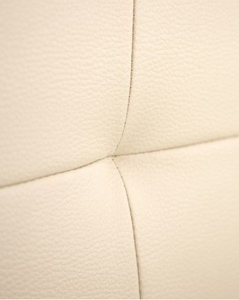 Nahúm - Cabecero tapizado de polipiel con pliegues en color beige de varias medidas