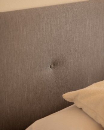 Momak - Cabecero tapizado de poliéster con botones en color gris de varias medidas