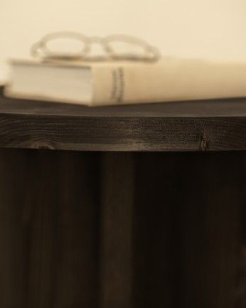 Bisbal - Mesa de centro redonda de madera maciza acabado roble avellana de varias medidas