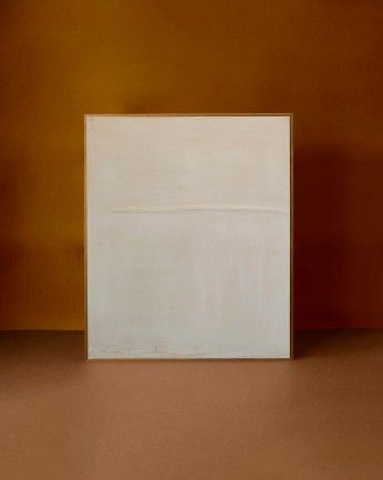 Berta - Cuadro blanco decorativo de algodón con bastidor de madera pintado artesanalmente con pintura al óleo varias medidas