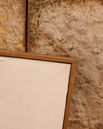 Berta - Cuadro blanco decorativo de algodón con bastidor de madera pintado artesanalmente con pintura al óleo varias medidas