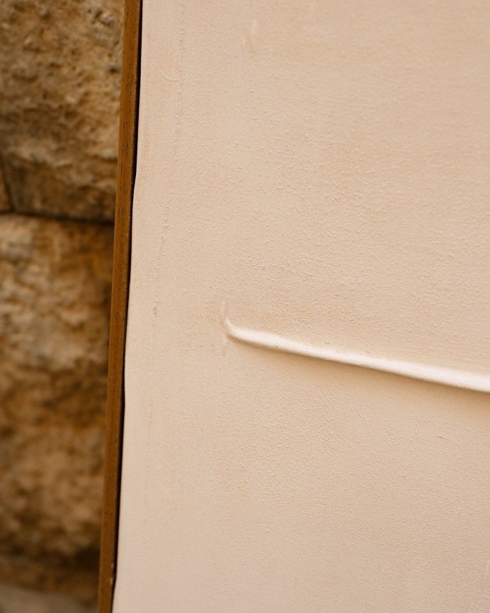 Berta - Cuadro blanco decorativo de algodón con bastidor de madera pintado artesanalmente con pintura al óleo varias medidas