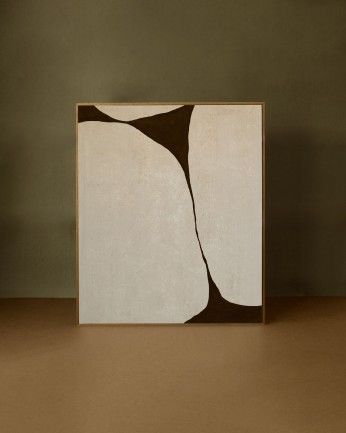 Ari - Cuadro marrón decorativo de algodón con bastidor de madera pintado artesanalmente con pintura al óleo varias medidas