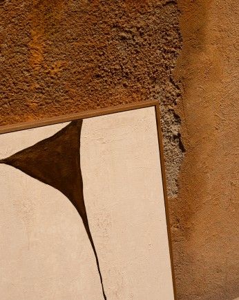 Ari - Cuadro marrón decorativo de algodón con bastidor de madera pintado artesanalmente con pintura al óleo varias medidas